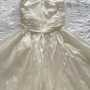 Watters Cream Ruched Mini Dress